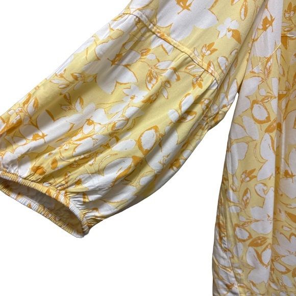Como Blu Yellow Floral Blouse Size 3X - Picture 3 of 6